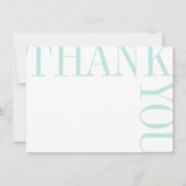 アクアと白モダン大文字ありがとう サンキューカード (正面)