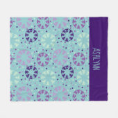 アクアと紫の同期水泳パーソナライズされた フリースブランケット (正面(横))