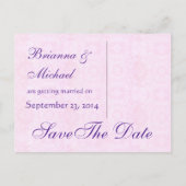 アクアと紫色の花の花びら保存日 案内ポストカード (裏面)