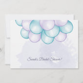 アクアと薄紫サプライズドライブスルーブライダルシャワー 招待状 (裏面)