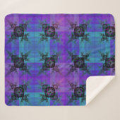 アクアと薄紫フラクタルジョイシェルパブランケット シェルパブランケット (正面(横))