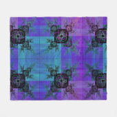 アクアと薄紫フラクタルジョイフリースブランケット フリースブランケット (正面(横))