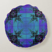 アクアと薄紫フラクタルジョイラウンドピロー ラウンドクッション (裏面)