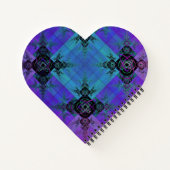 アクアと薄紫フラクタル喜びハートスパイラルノートブック ノートブック (裏面)