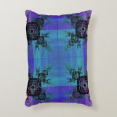 アクアと薄紫フラクタル喜び枕 アクセントクッション (正面(垂直))