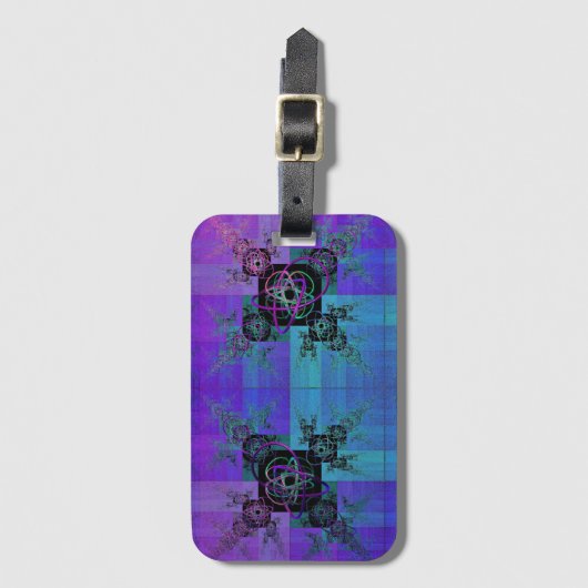 アクアと薄紫フラクタル喜び荷物タグ ラゲッジタグ (正面縦)
