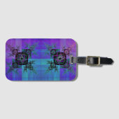 アクアと薄紫フラクタル喜び荷物タグ ラゲッジタグ (正面横)