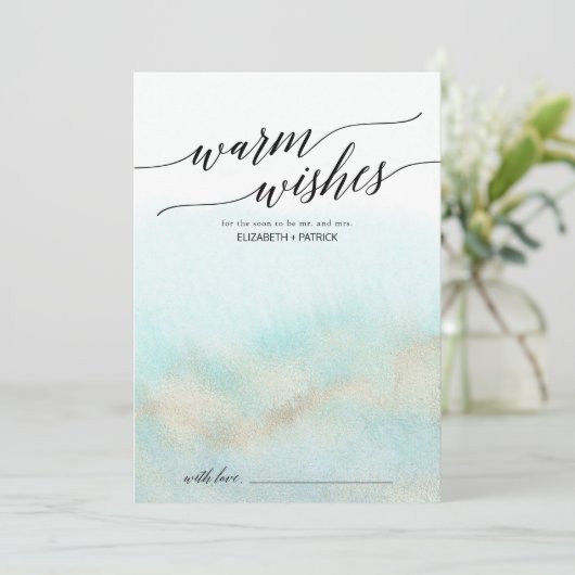 アクアと金ゴールドの水色のレシピとウェルウィッシュ アドバイスカード (スタンド正面)