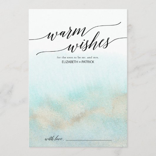 アクアと金ゴールドの水色のレシピとウェルウィッシュ アドバイスカード (正面)