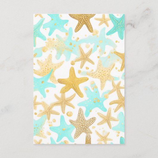 アクアと金ゴールドの水色の海老の結婚魚 エンクロージャーカード (裏面)