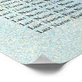 アクアと金ゴールドの水色ビーチの座席表 ポスター (角)