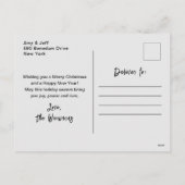 アクアと金ゴールドオーナメントメリークリスマス シーズンポストカード (裏面)