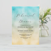 アクアと金ゴールドグラデーションフォイルのリハーサル 招待状 (スタンド正面)