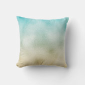 アクアと金ゴールドグラデーション箔 クッション (正面)