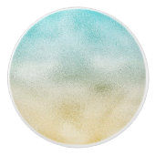 アクアと金ゴールドグラデーション箔 セラミックノブ (正面)