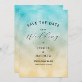 アクアと金ゴールドグラデーション箔 セーブザデート (正面/裏面)