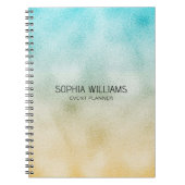 アクアと金ゴールドグラデーション箔 ノートブック (正面)