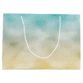 アクアと金ゴールドグラデーション箔 ラージペーパーバッグ (裏面)