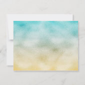 アクアと金ゴールドグラデーション箔 出欠カード (裏面)