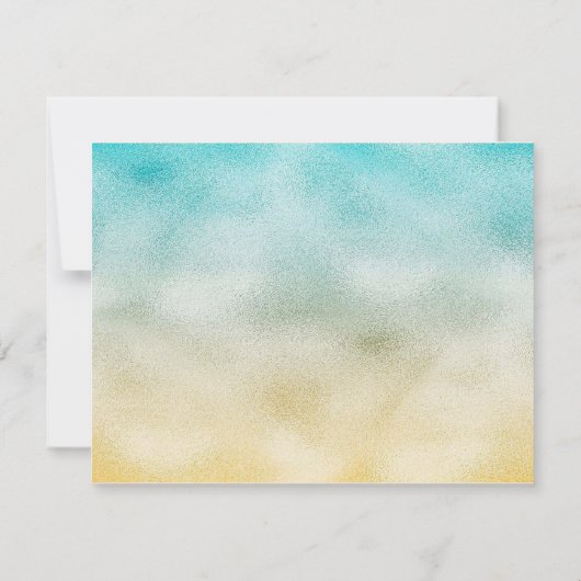 アクアと金ゴールドグラデーション箔 出欠カード (裏面)