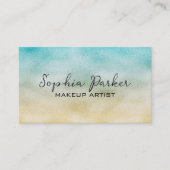 アクアと金ゴールドグラデーション箔 名刺 (正面)