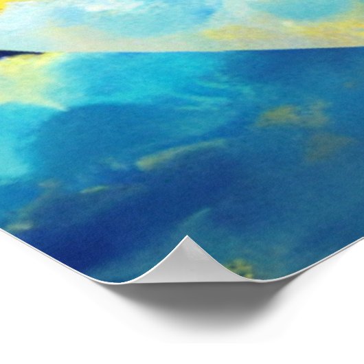 アクアと金ゴールドハートポスター ポスター (角)