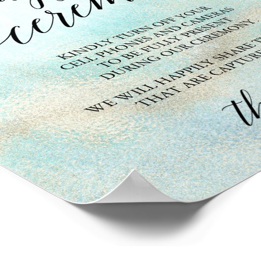 アクアと金ゴールドビーチの開栓式の標識 ポスター (角)