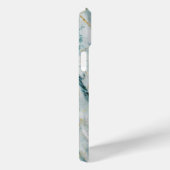 アクアと金ゴールドプリント大理石のテクスチモノグラムのャ Case-Mate iPhoneケース (裏面 / 右)