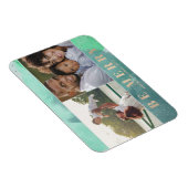 アクアと金ゴールドメリーの抽象芸術複数写真 マグネット (右側)