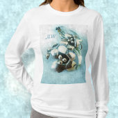 アクアと金ゴールドヴィンテージメタリックリリー Tシャツ