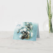 アクアと金ゴールドヴィンテージリリーブック カード (正面)