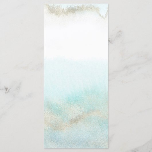 アクアと金ゴールド水彩ビーチディナーメニューカード メニュー (裏面)