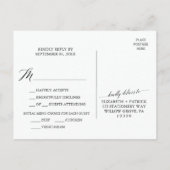 アクアと金ゴールド水彩ビーチメニュー選択RSVP インビテーションポストカード (裏面)