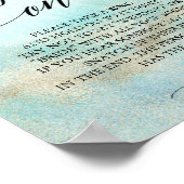 アクアと金ゴールド水彩ビーチリングや輪ゲームサイン ポスター (角)