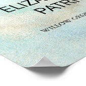 アクアと金ゴールド水彩ビーチ結婚式へようこそ ポスター (角)