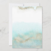 アクアと金ゴールド水彩ビーチ結婚式 招待状 (裏面)