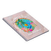 アクアと金ゴールド海パームツリーサマーランドスケープ ノートブック (右側)