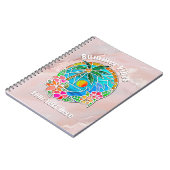 アクアと金ゴールド海パームツリーサマーランドスケープ ノートブック (左側)