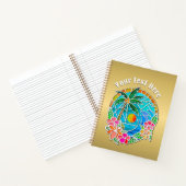 アクアと金ゴールド海パームツリーサマーランドスケープ ノートブック (内部)