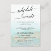 アクアと金ゴールド結婚の週末のイベント エンクロージャーカード (正面)