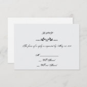 アクアと黒エレガントなウェディングレスポンスカード 出欠カード (正面/裏面)