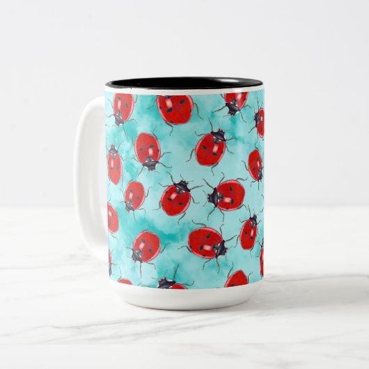 アクアに投げ込んだラディバグの庭の友人 ツートーンマグカップ (正面左)