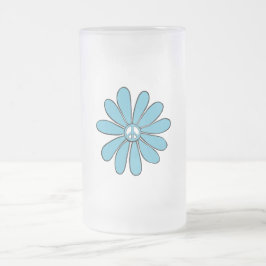 アクアのヒッパイフラワーパワーピースサイン フロストグラスビールジョッキ