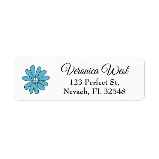 アクアのヒッパイフラワーパワーピースサイン ラベル (正面)