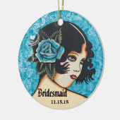 アクアの結婚ガウンの花嫁のクリスマスオーナメント セラミックオーナメント (左)