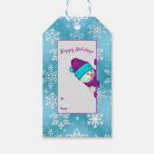 アクアの雪片と雪だるま ギフトタグ (正面)