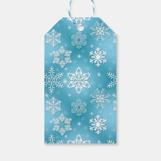 アクアの雪片と雪だるま ギフトタグ (裏面)