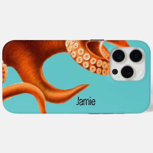 アクアはっきりしたカラフルとオレンジタコ Case-Mate iPhoneケース (裏面 (横))