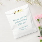 アクアはっきりしたブルーレトロカスタムウェディングサンキュー フェイバーバッグ (封をした状態)