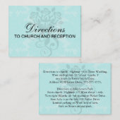 アクアはっきりした華美アクアマリン青ダマスクパターン エンクロージャーカード (正面/裏面)